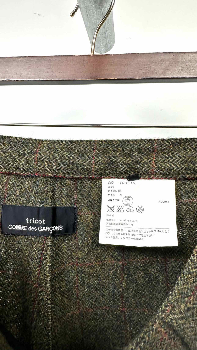 Tricot Comme Des Garcons Pleated Cropped Tweed-wool Pants