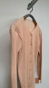 Issey Miyake Pleated Long Cardigan