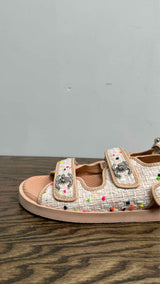 Chanel Tweed Lambskin Dad Sandals