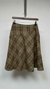 Tricot Comme Des Garcons Plaid Flare Midi Skirt