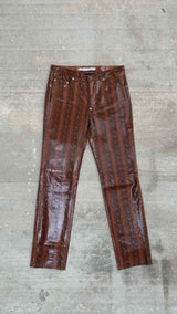 John Lawrence Sullivan Python Printed Leather Pants