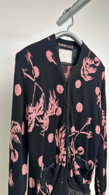 Sacai X Sun Surf Botanical-jacquard Hybrid Cardigan