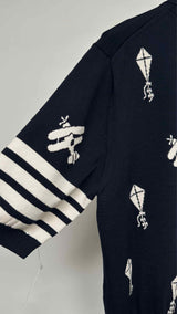 Thom Browne S/S Sky Icons Intarsia Knit Polo Shirt
