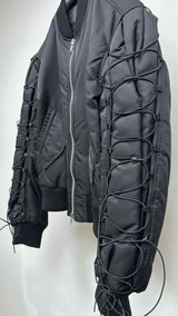 Simone Rocha Lace-up-sleeve Puffer MA-1 Jacket