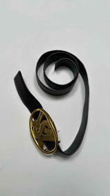 Yves Saint Laurent Logo Buckle Leather Belt