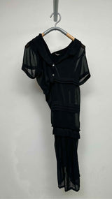 Junya Watanabe Asymmetrical Sheer-Detail Dress