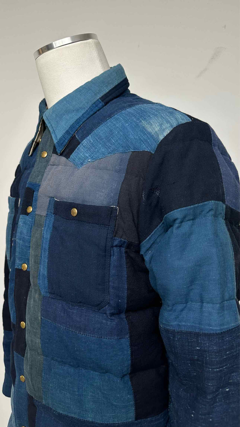 Visvim Denim-patchwork Down Shirt Jacket