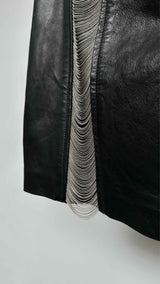 Plein sud Chain-detailed Leather Mini Skirt