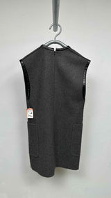 CELINE N/S Leather-trim Wool Dress
