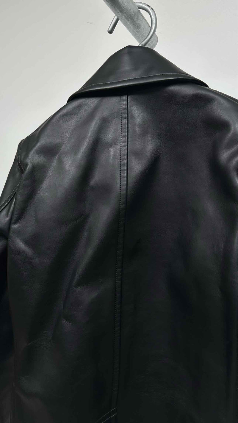 Comme Des Garcons Homme Plus Faux-leather Pea Coat