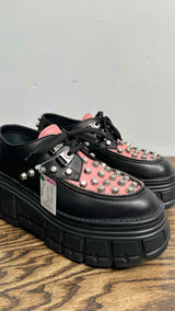 Miu Miu Bicolor Studded Platform Derby
