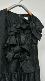 Comme Des Garcons S/S Bow-detailed Geometric Jacquard Maxi Dress