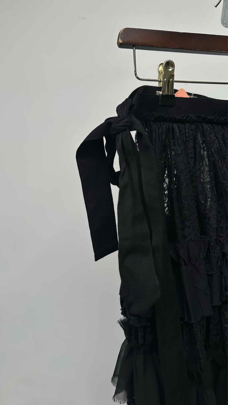 Tao Comme Des GarÃ§ons Lace Ruffle Apron Over Skirt