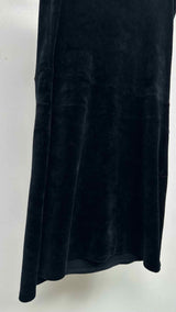 Christian Dior Drawstring-waist CD Embellished Velvet Skirt