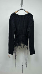 Ann Demeulemeester Destroy Hybrid Hand-knitted Sweater