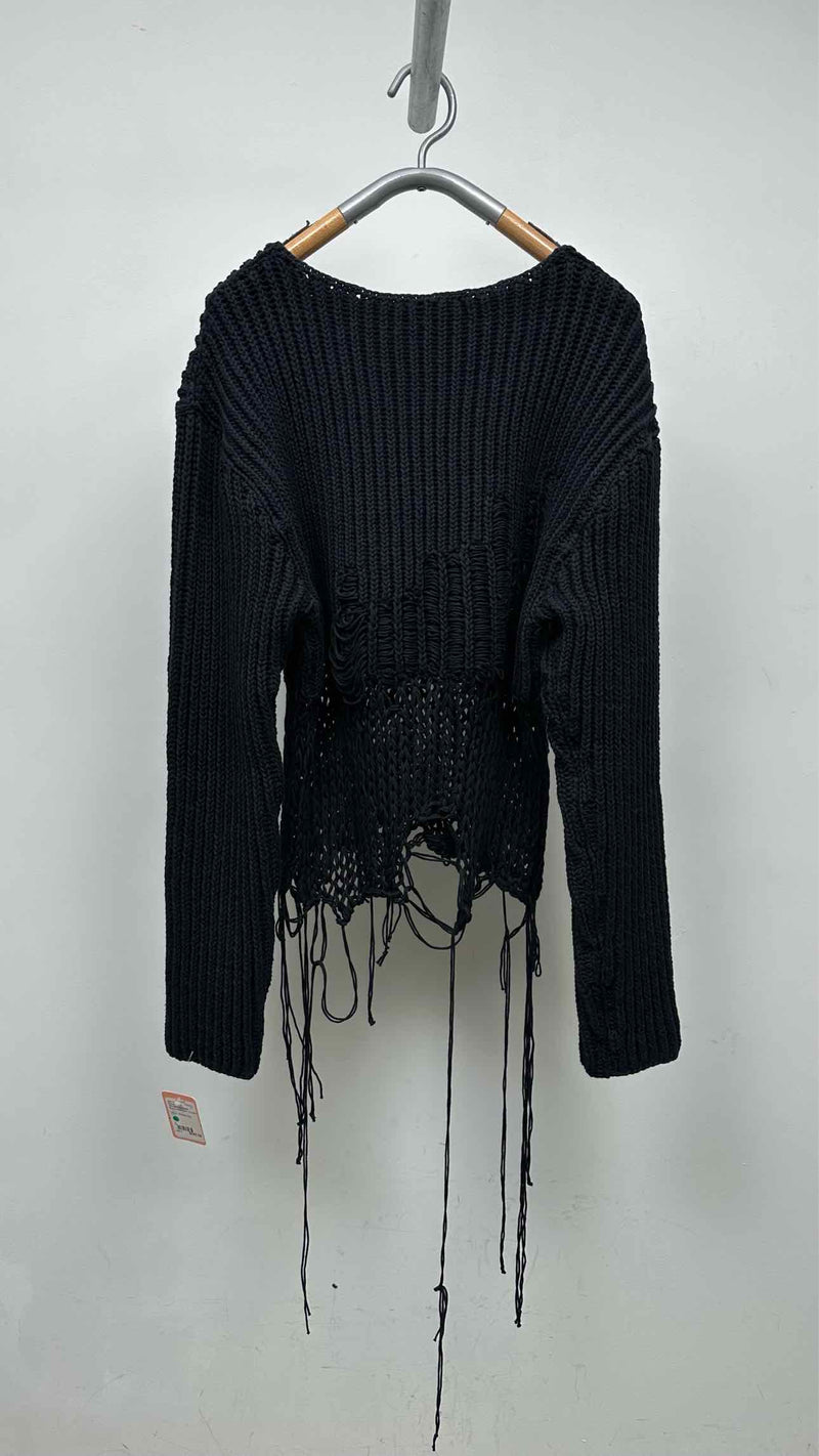 Ann Demeulemeester Destroy Hybrid Hand-knitted Sweater