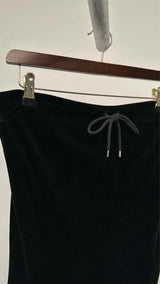 Christian Dior Drawstring-waist CD Embellished Velvet Skirt