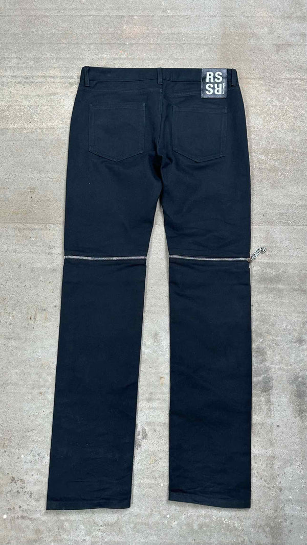 Raf Simons Back Knee Check Zip Jeans