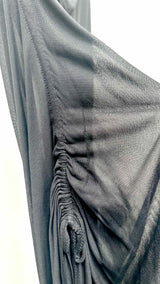 Jean Paul Gaultier Asymmetrical Chain-Strap Mesh Side-Gathered Drape Dress