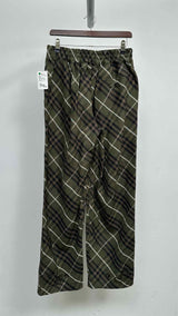Burberry Plaid Linen Wide Pants