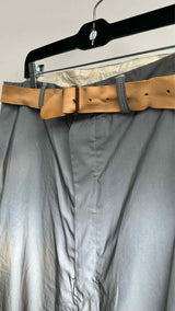 Paul Harnden Crinkled Reflective High-Waisted Wide Pants