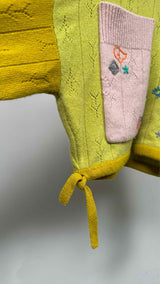 Yan Yan Knits Curious Embroidered Cropproed  Hoodie