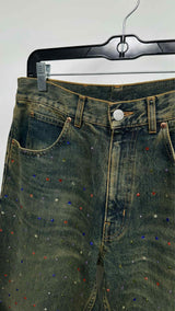 Martine Rose Rhinestone Crystal Gem Jeans
