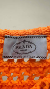 PRADA Knit Crochet Back Logo Top
