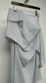 Issey Miyake Asymmetrical Draped Sheer Midi Skirt