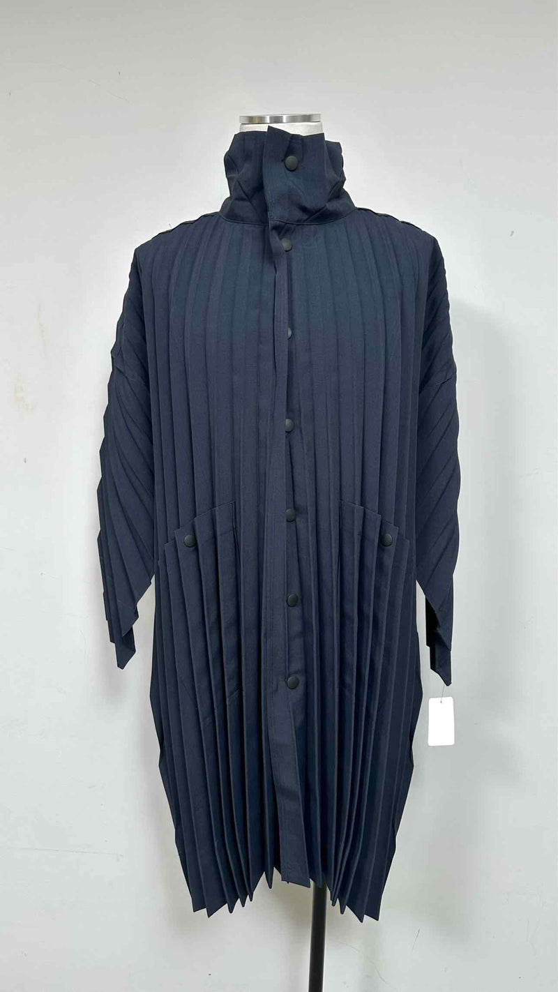 Homme Plissé High-neck Pleated Coat