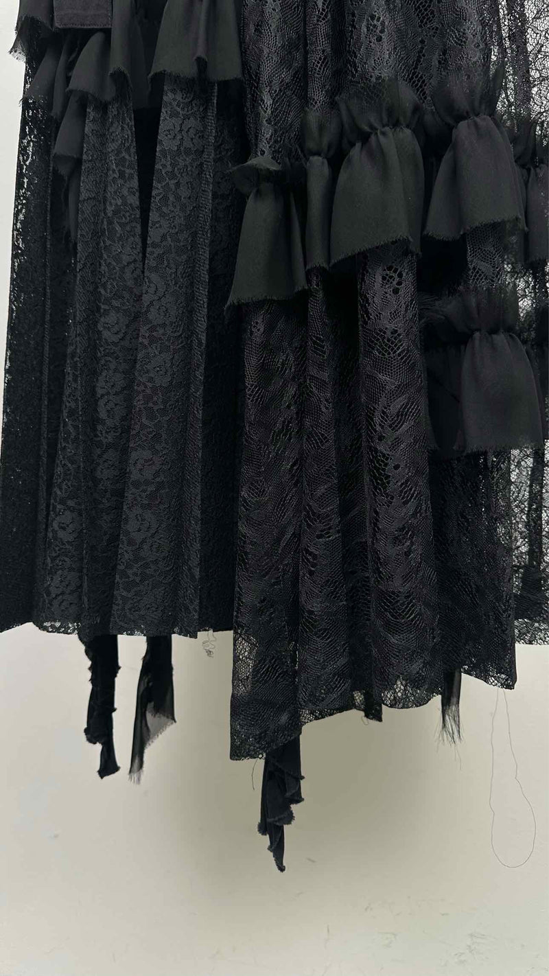 Tao Comme Des GarÃ§ons Lace Ruffle Apron Over Skirt