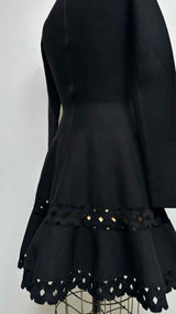 Alaia L/S Laser-cut Skater Dress