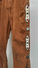 Kapital Studed Corduroy Flare Pants