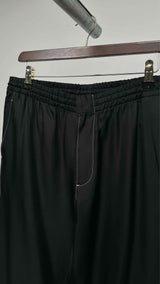 PRADA Drawstring-waist Stitched Silk Pants