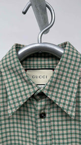 Gucci X Disney S/S Appliqued Check Wool Shirt