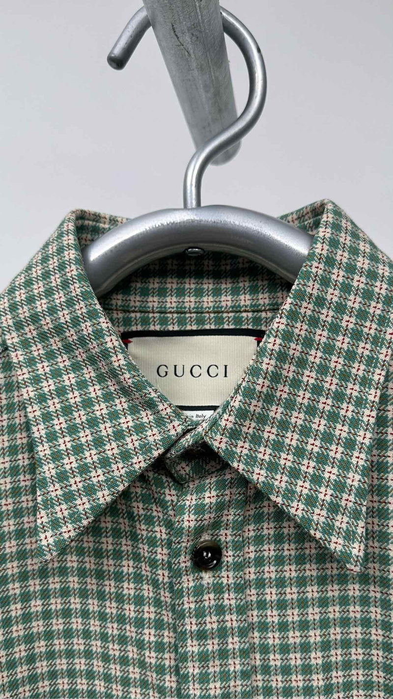 Gucci X Disney S/S Appliqued Check Wool Shirt