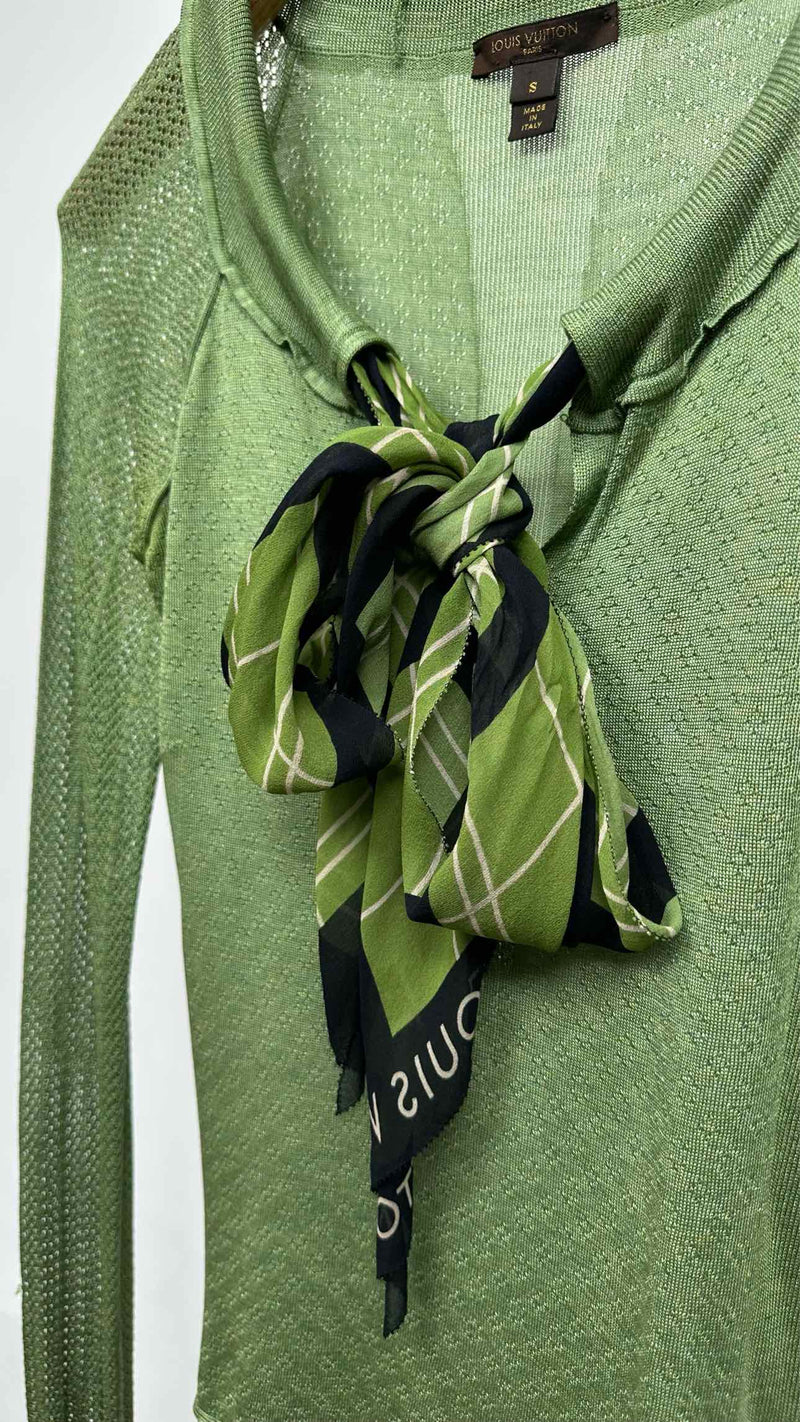 Louis Vuitton Scarf-neck Mesh Sweater