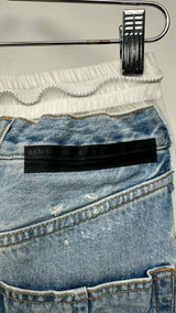Ben Taverniti Avantgarde Deconstructed Denim-paneled Skirt