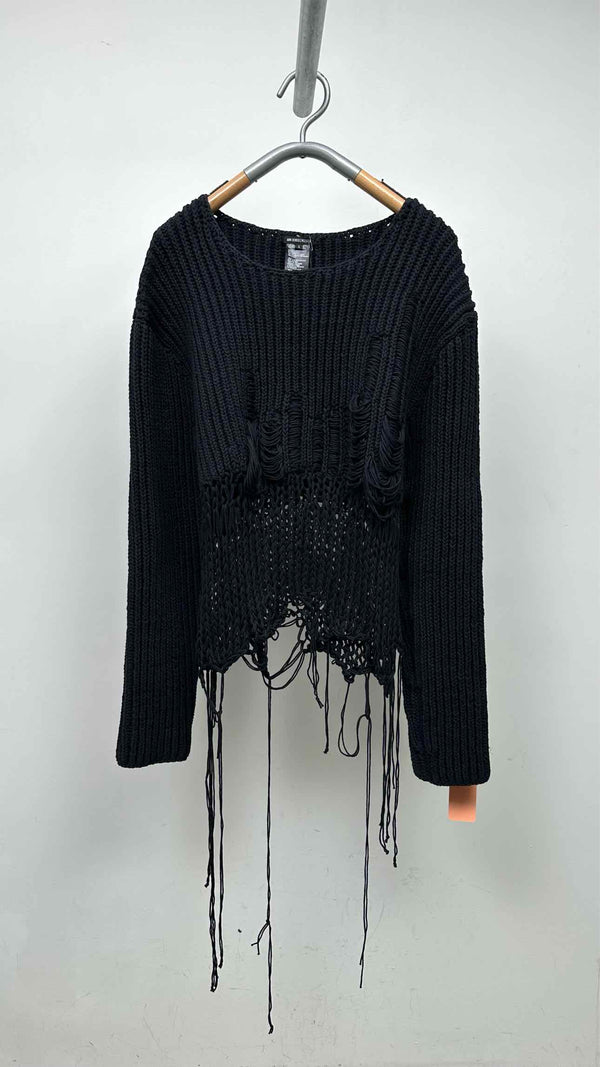 Ann Demeulemeester Destroy Hybrid Hand-knitted Sweater