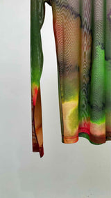 Dries Van Noten L/S Watercolor Print Mesh Top