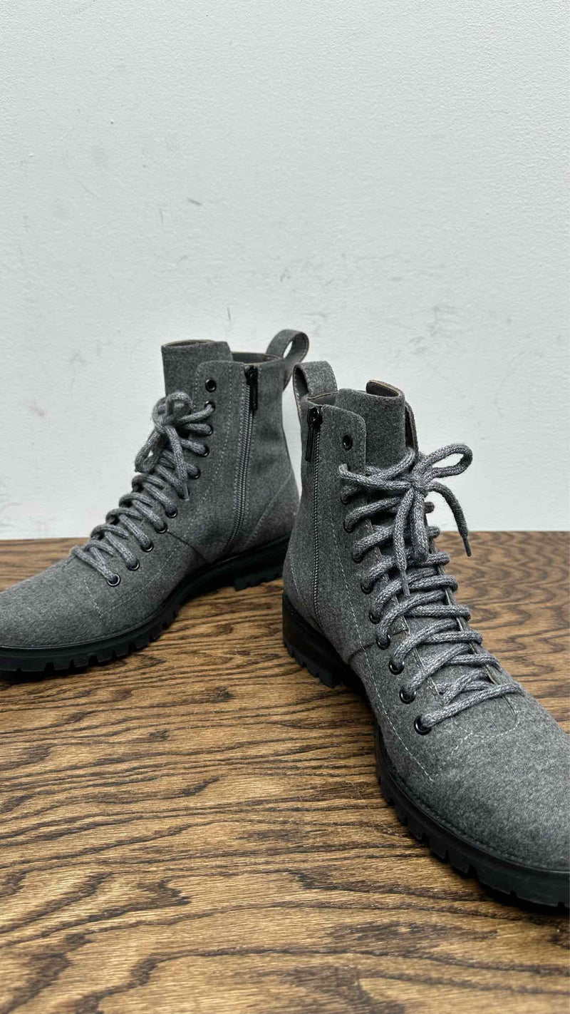 Jimmy Choo Whipstitch-Trim Combat Boots