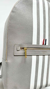 Thom Browne White Contrast Leather Backpack