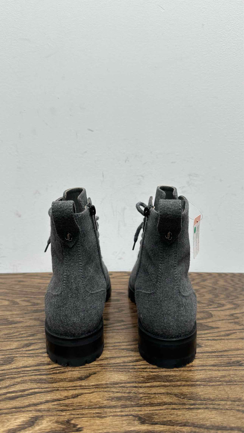 Jimmy Choo Whipstitch-Trim Combat Boots