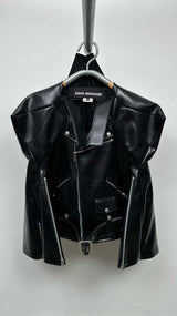 Junya Watanabe Faux-leather Reconstructed Star Biker Jacket