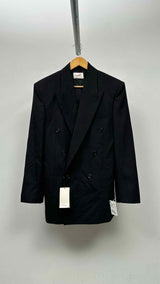Saint Laurent Glitter Pinstripe Double-Breasted Blazer Jacket