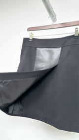 Akris Leather Pannel Wrap Skirt