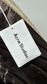 Acne Studios Leather Elbow-patch Stripe Wool Coat