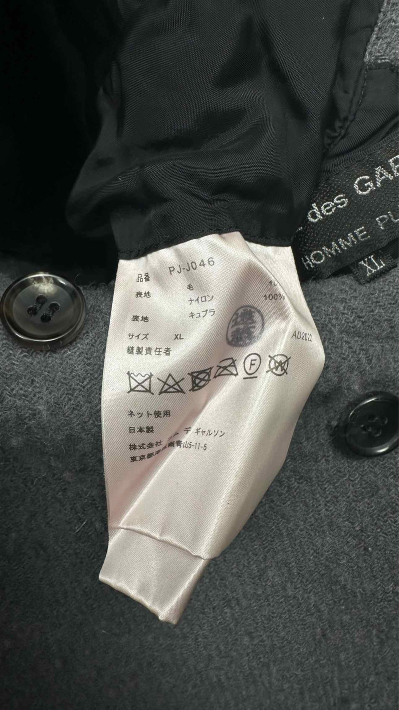 Comme Des Garcons Homme Plus Pilling Boiled-wool Collarless Coat