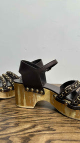 Chanel Chain-detail Ankle-strap Platform Sandals