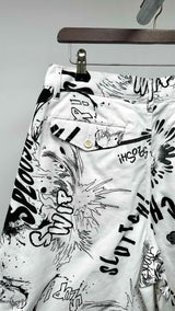 Comme Des Garçons Shirt Printed Wide Shorts
